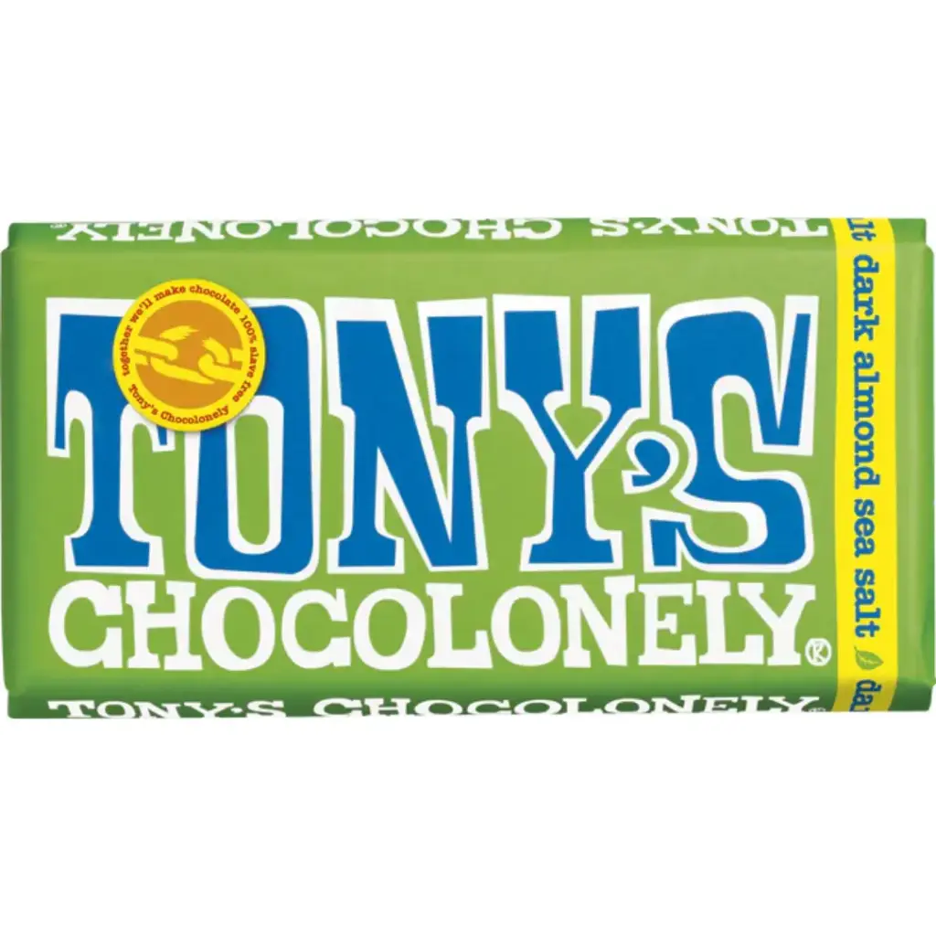 Tony's Chocolonely Dark Chocolate Almond Sea Salt 51% 180g