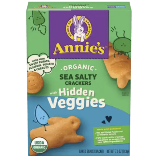 [207171-BB] Annie's Organic Hidden Veggie Sea Salt Crackers 7.5oz