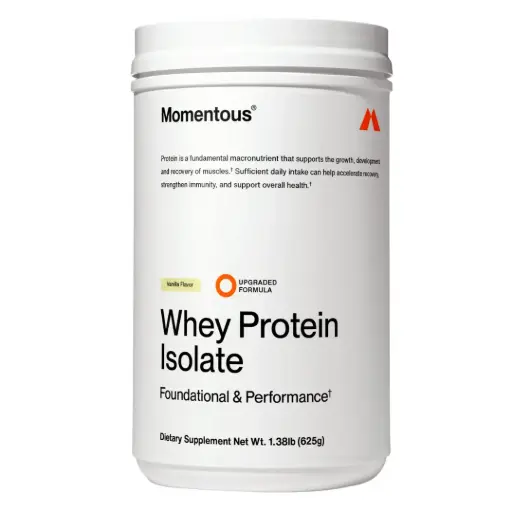 [209670-BB] Momentous Grass-Fed Whey Protein Isolate Powder Vanilla 1.44lb