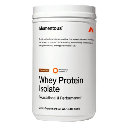 [209671-BB] Momentous Grass-Fed Whey Protein Isolate Powder Chocolate 1.44lb
