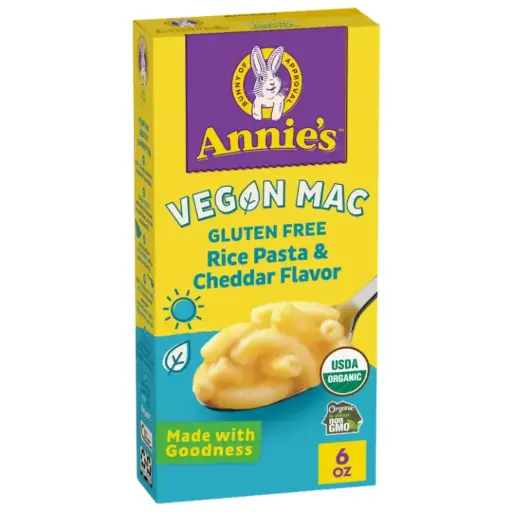 [209787-BB] Annie's Homegrown Organic Gluten Free Vegan Rice Pasta and Cheddar Flavour 6oz
