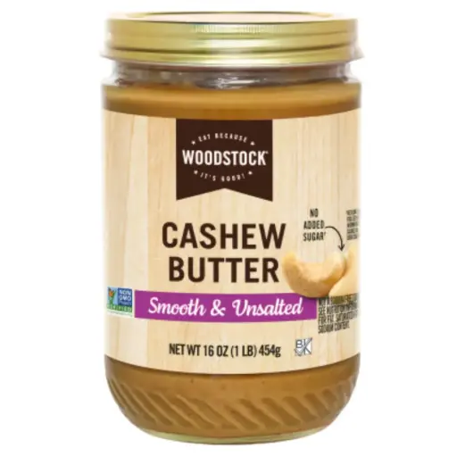 [209821-BB] Woodstock Foods Unsalted Smooth Cashew Butter 16oz