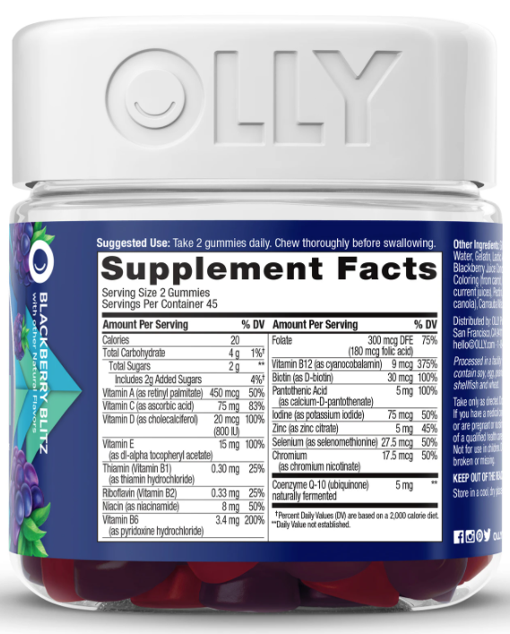 Olly Mens Multivitamin Blackberry Supplement 90CT