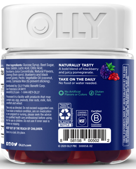 Olly Mens Multivitamin Blackberry Supplement 90CT