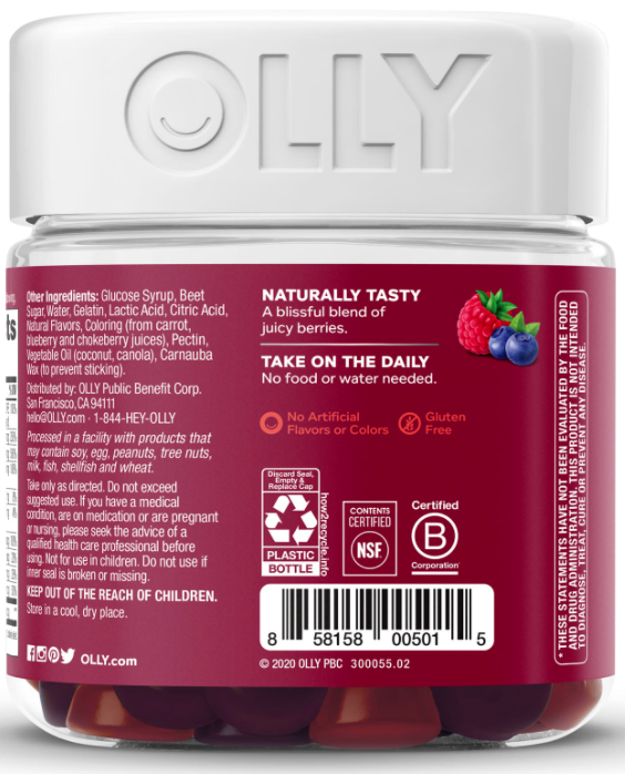Olly Womens Multivitamin Berry Supplement 90CT