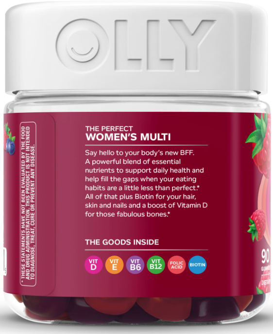 Olly Womens Multivitamin Berry Supplement 90CT