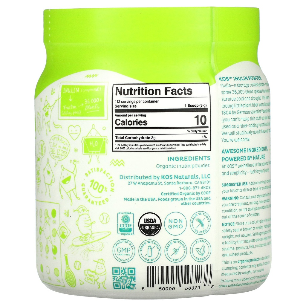 Kos Inulin Powder 11.85oz
