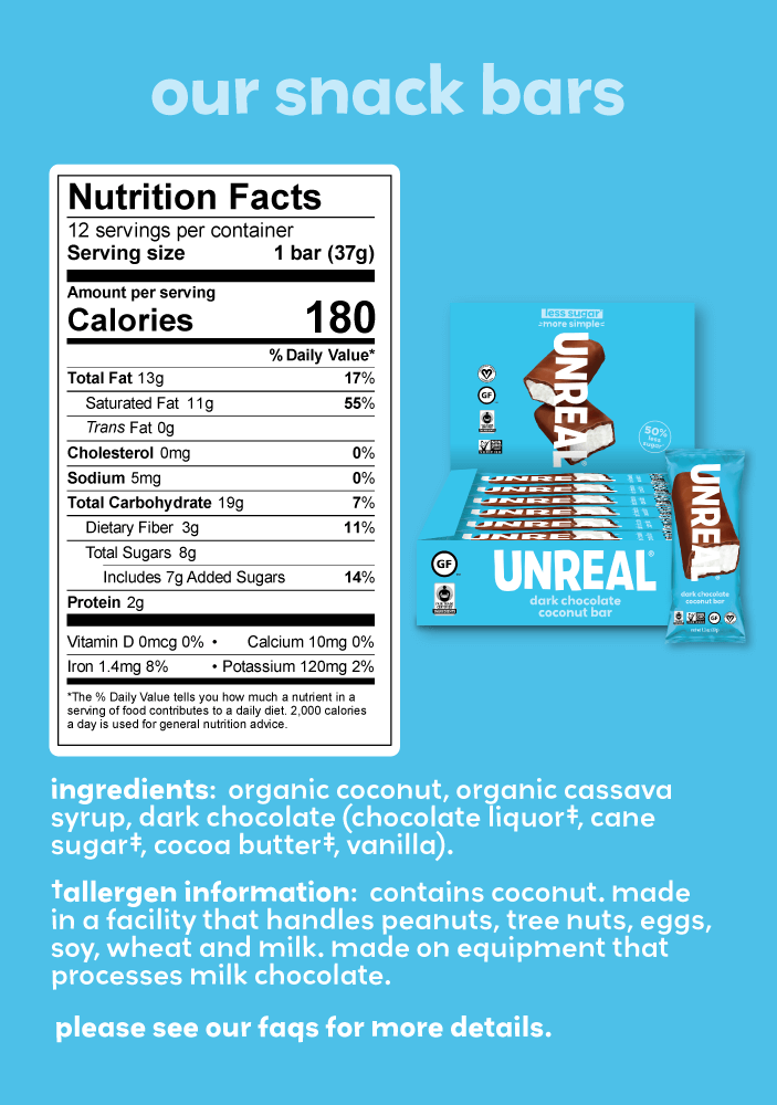 Unreal Dark Chocolate Coconut Bar 4.2oz