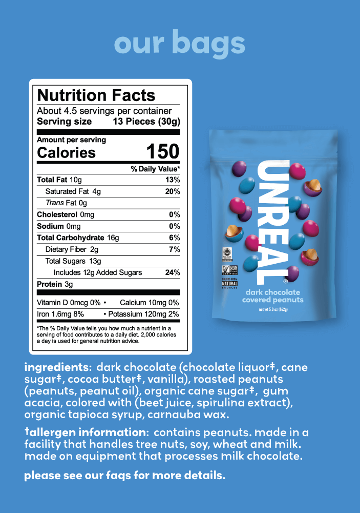 Unreal Dark Chocolate Peanut Gems 5oz