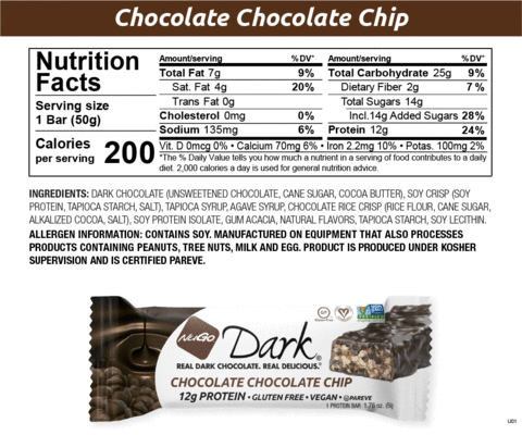 NuGo Nutrition Dark Chocolate Chocolate Chip Bar 1.76oz