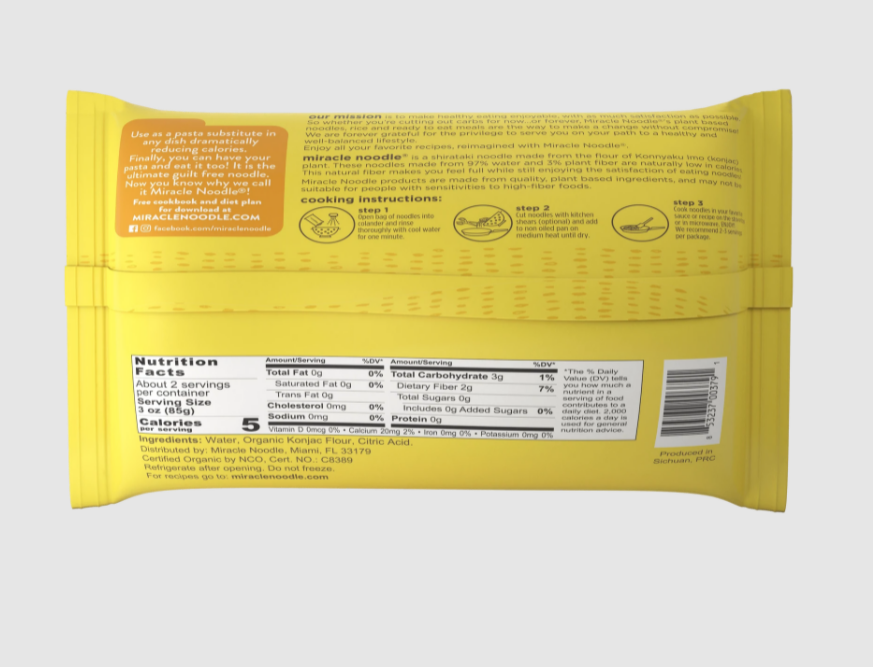 Miracle Noodle Fettucine Style Noodles 7oz