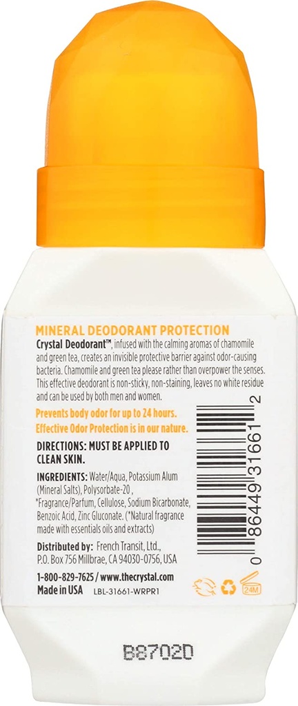 Crystal Deodorant Chamomile & Green Tea 2.25oz