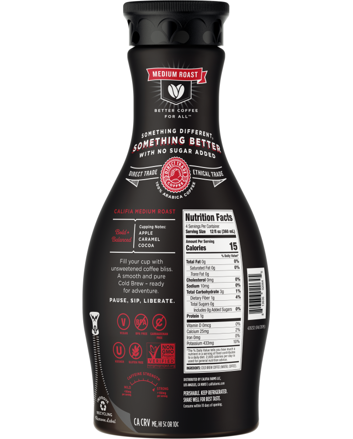 Califia Farms Medium Roast Black Cold Brew 48oz