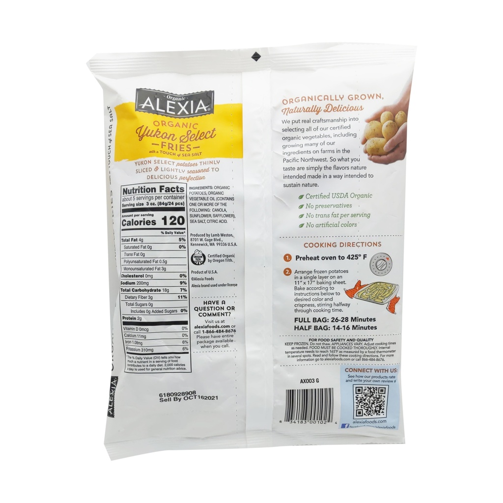 Alexia Yukon Sea Salt Fries 15oz