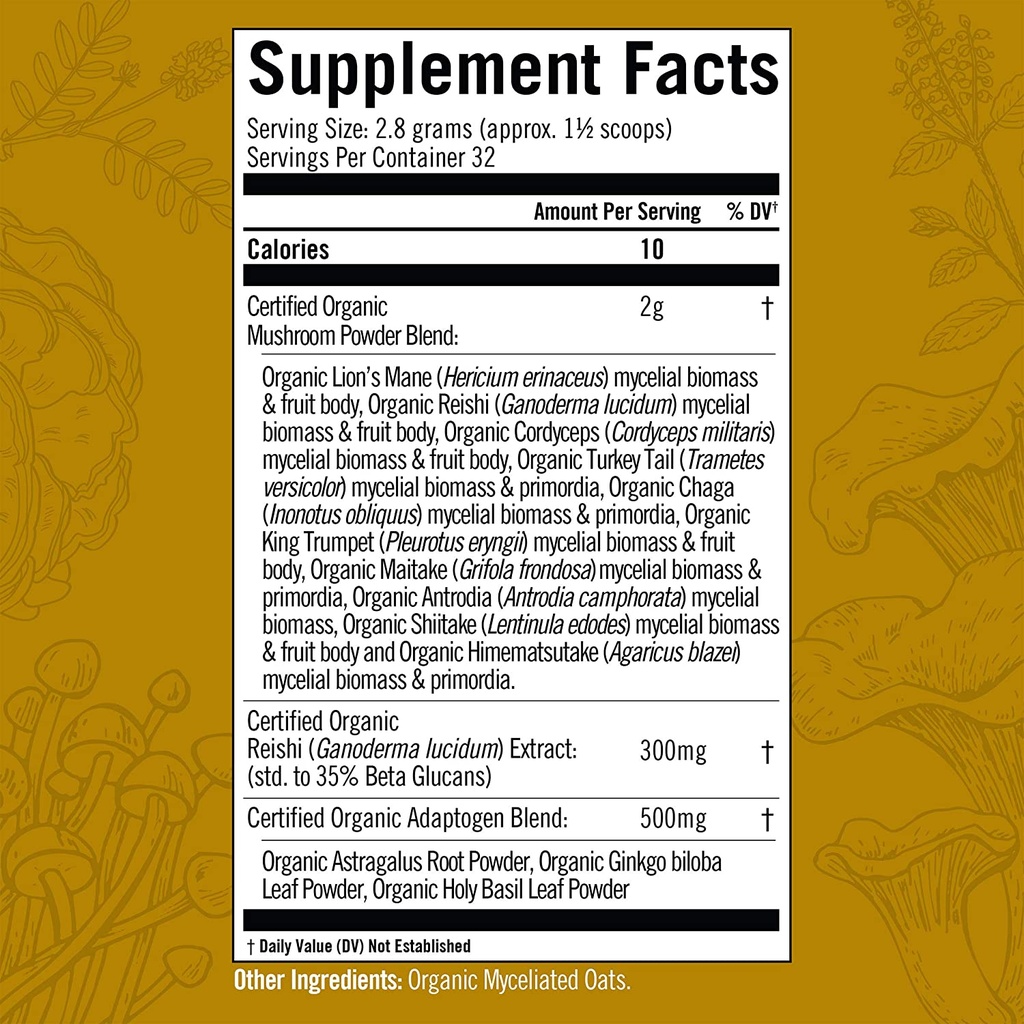 Master Blend Organic Mushroom Powder 3.17oz