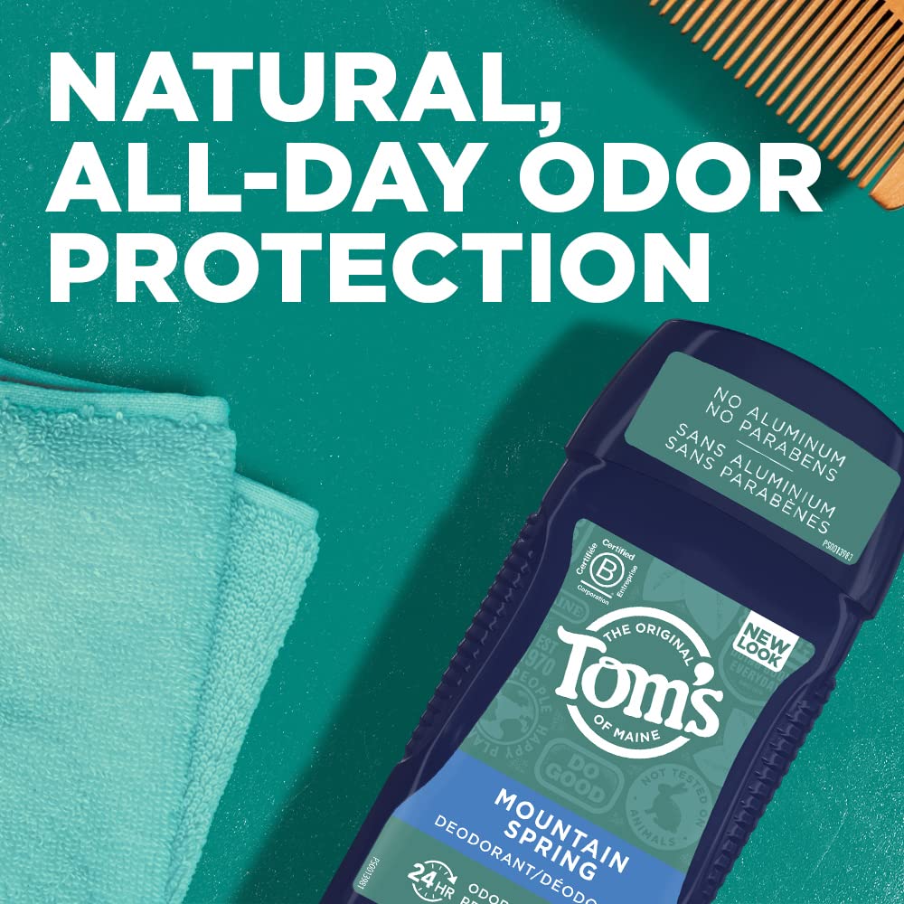 Tom's of Maine Men's Wide Stick Deodorant Mountain Spring