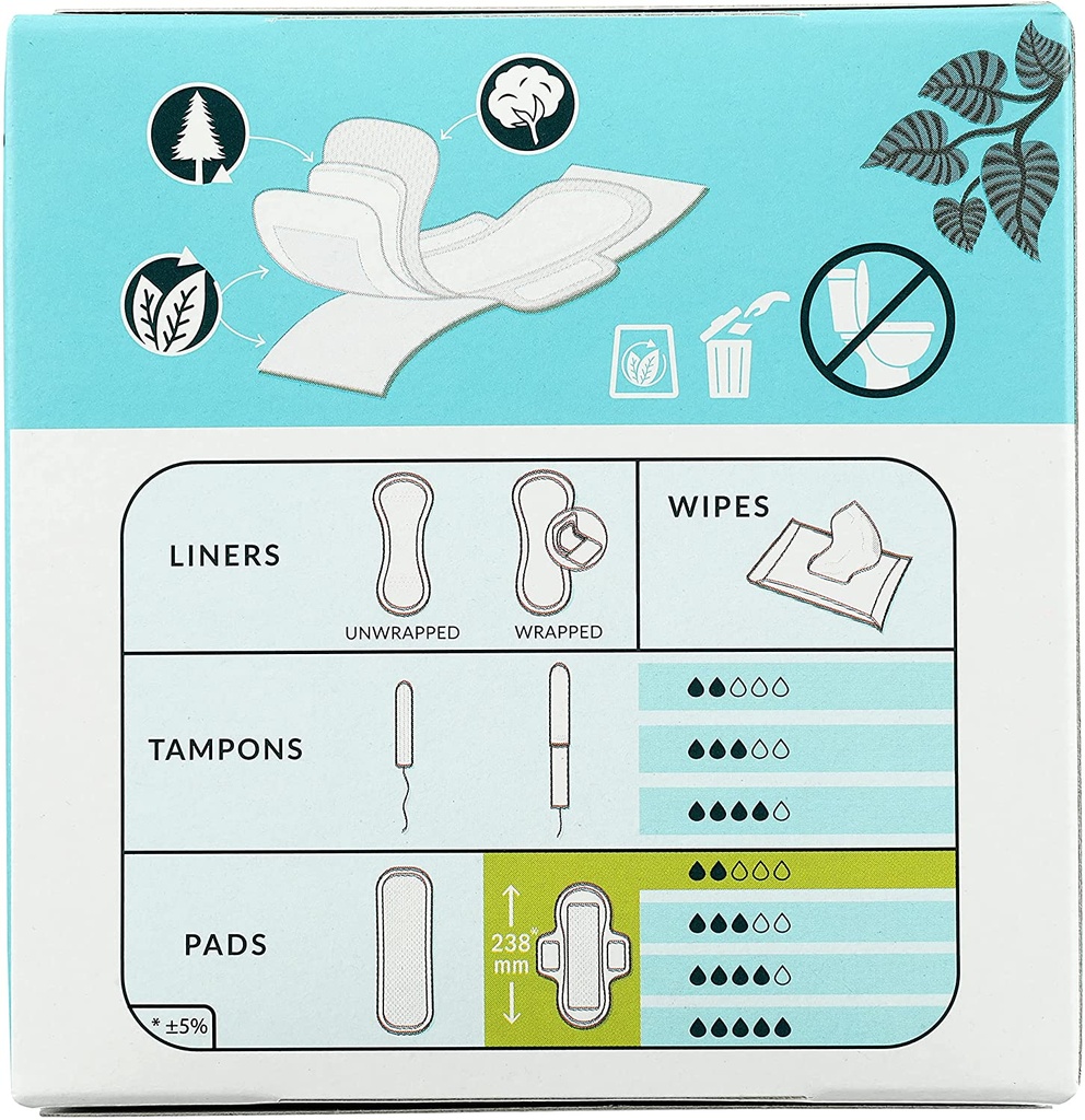 Natracare Regular Ultra Pads With Wings 14ct
