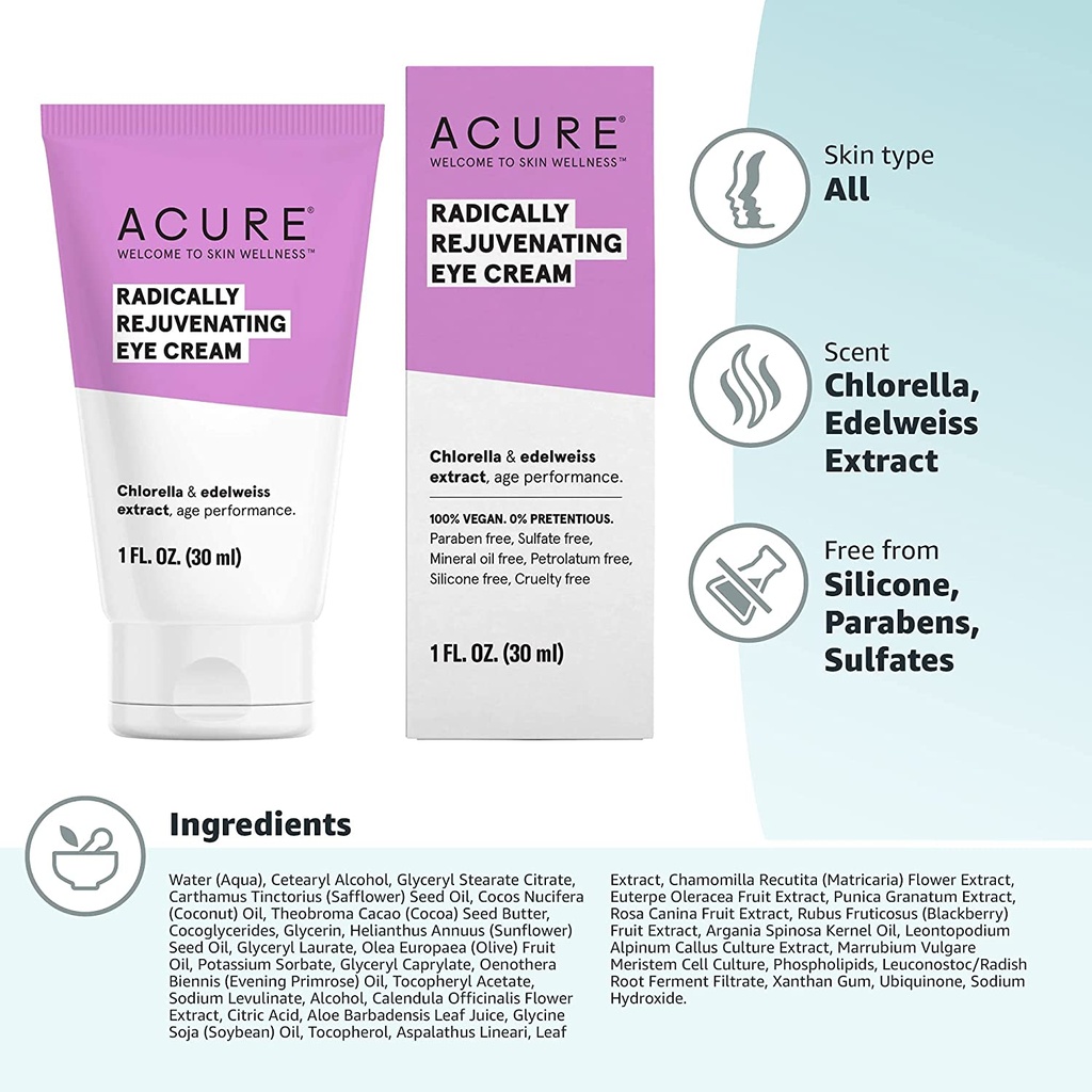 Acure Radically Rejuvenating Eye Cream 1oz