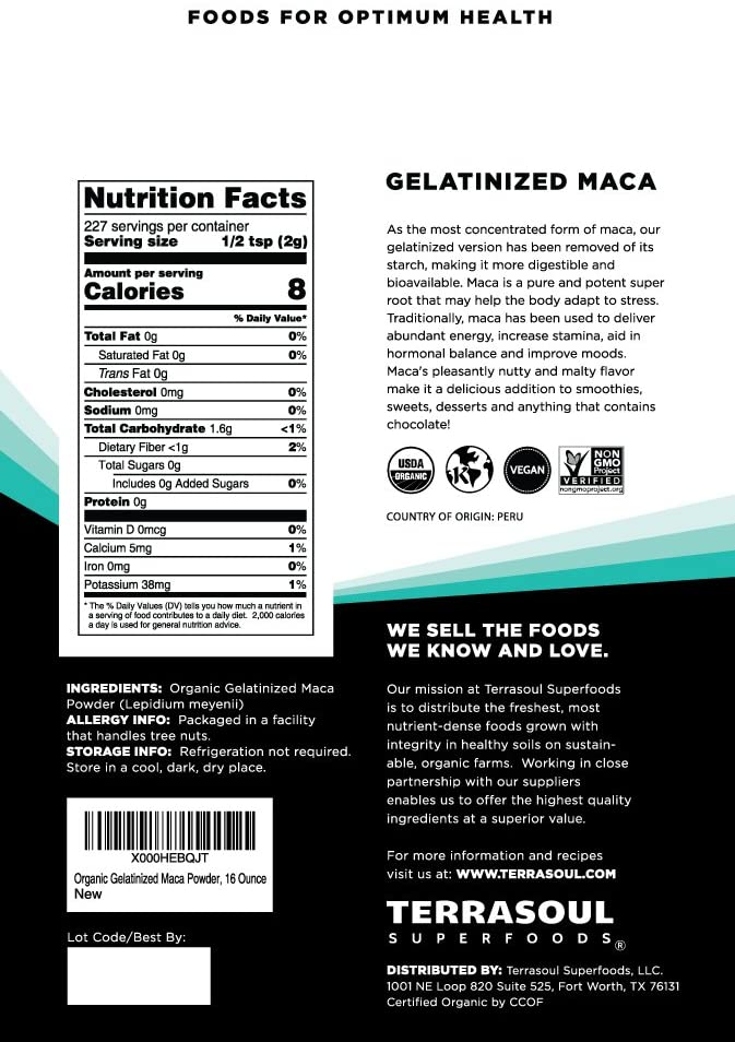 Terrasoul Superfoods Maca Powder 6oz