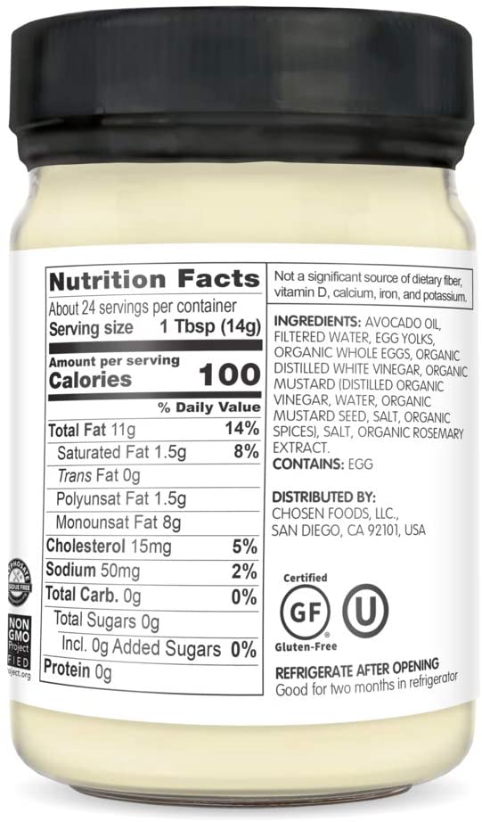 Chosen Foods 100% Pure Avocado Oil Mayonnaise 12oz