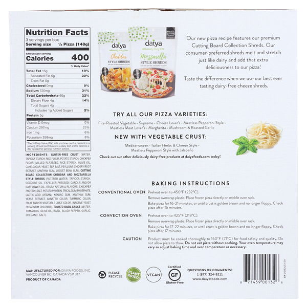Daiya Cheeze Lover's Vegan Pizza 15.7oz