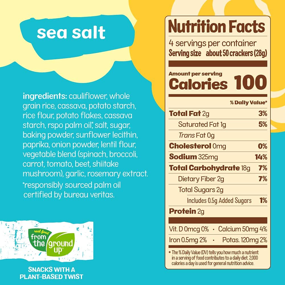 From The Ground Up Sea Salt Cauiflower Crackers 3.5oz
