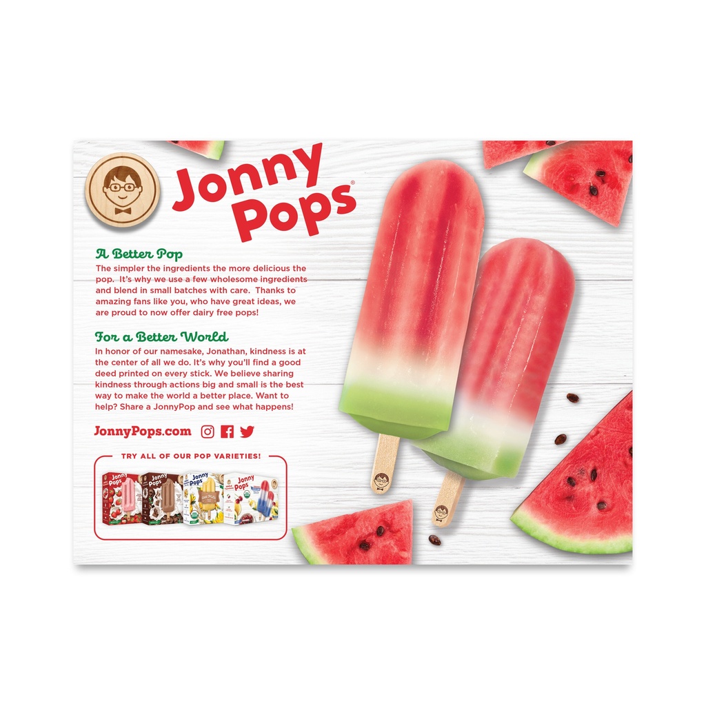Jonny Pops Watermelon Fruit Ice Pops 14.8oz