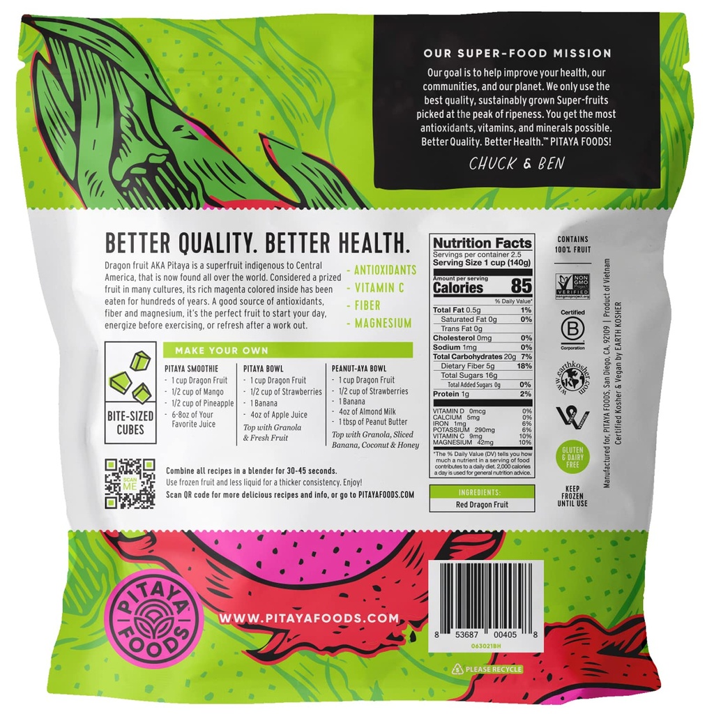 Pitaya Plus Dragonfruit Cubes 12oz