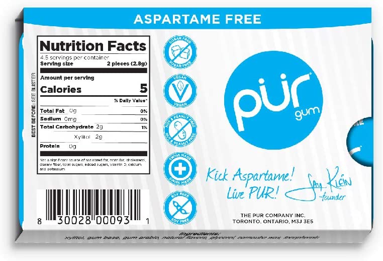 Pur Gum Sugar Free Peppermint Gum 9CT