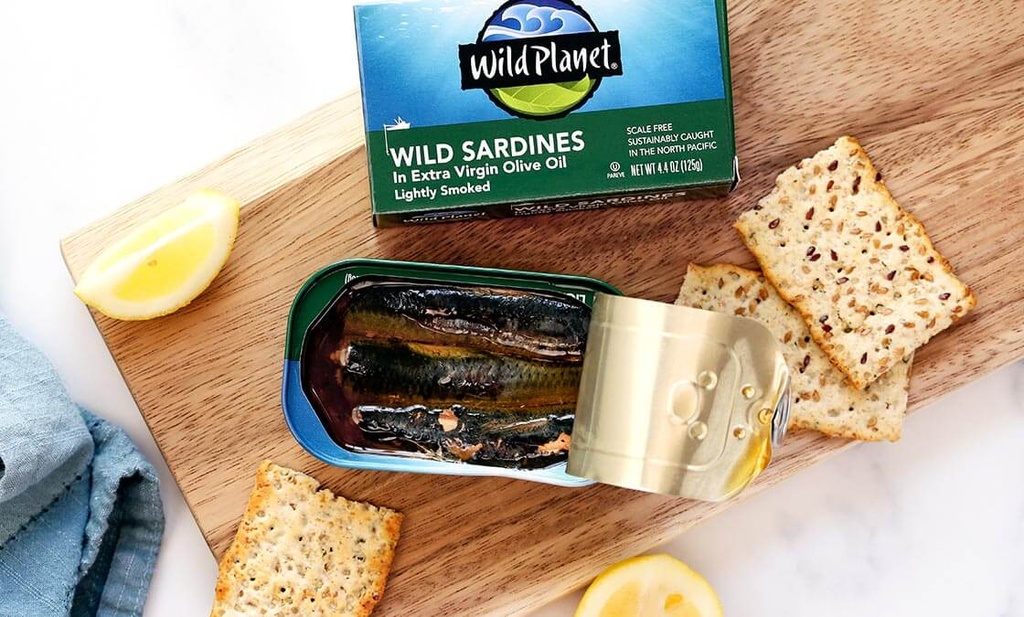 Wild Planet Canned Lightly Smoked Wild Sardines in Extra Virgin Olive Oil 4.4oz