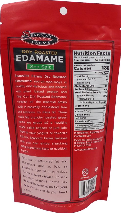 Seapoint Farms Organic Dry Roasted Edamame Sea Salt 4oz