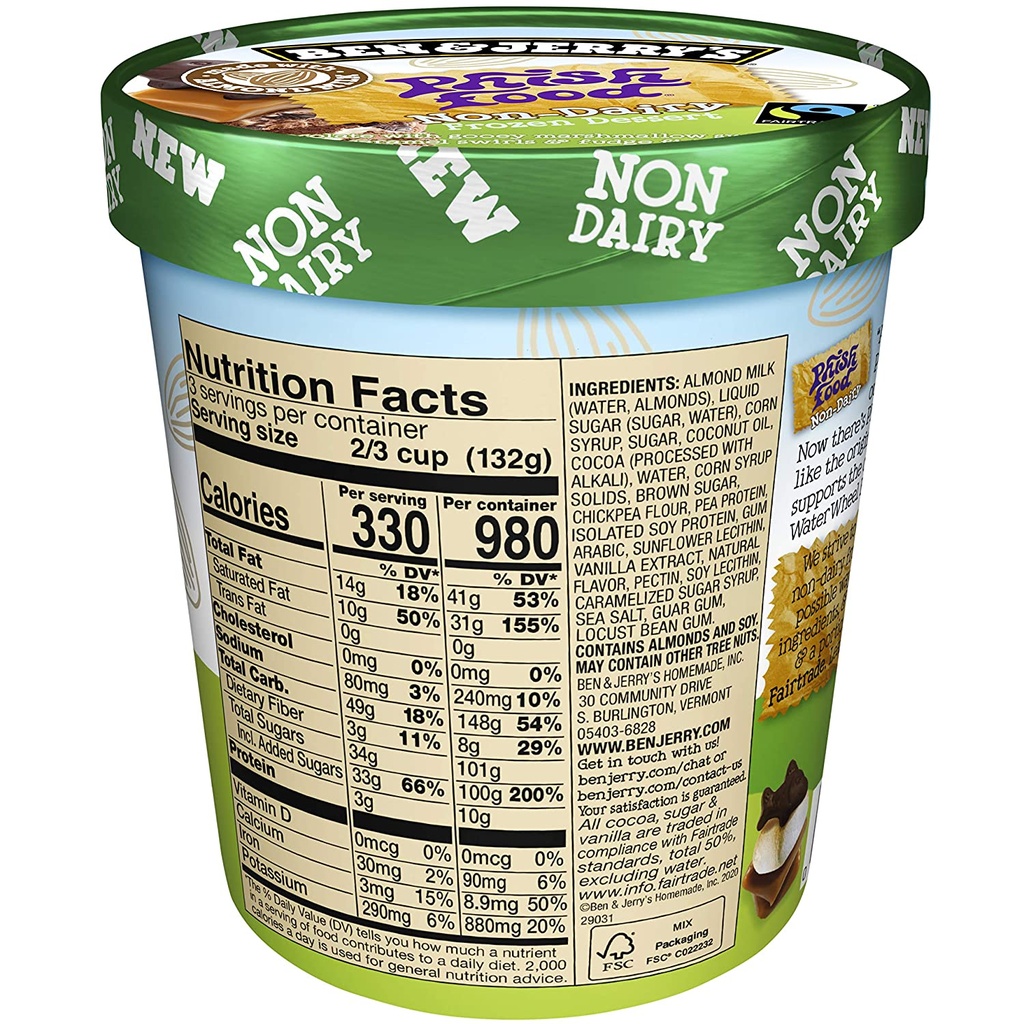 Ben and Jerry's Non Dairy Phish Food Frozen Dessert