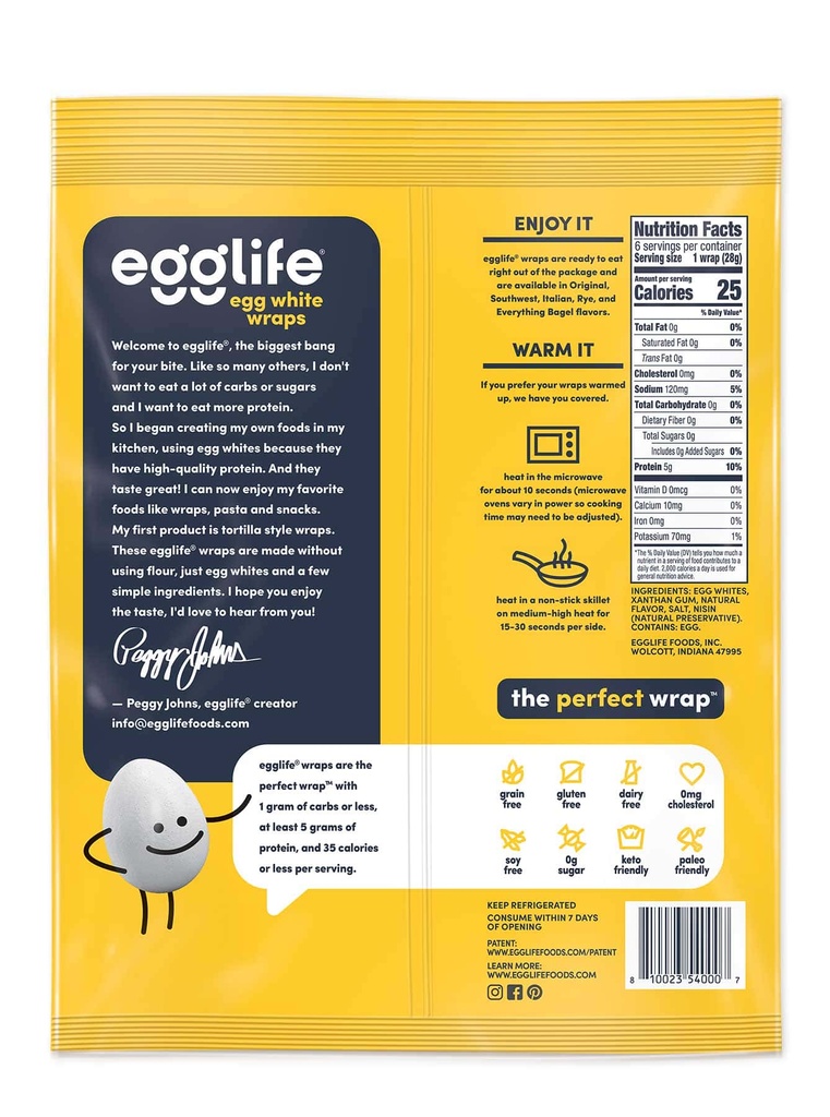 Egglife Egg White Wraps 6pk