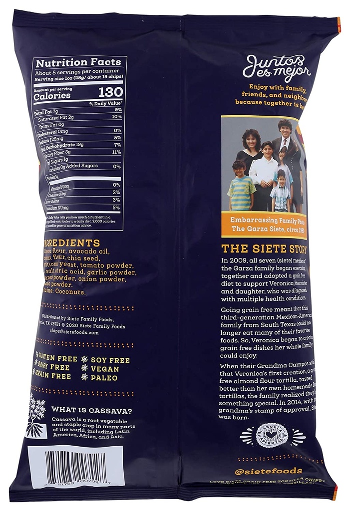 Siete Tortilla Chips Nacho 1oz