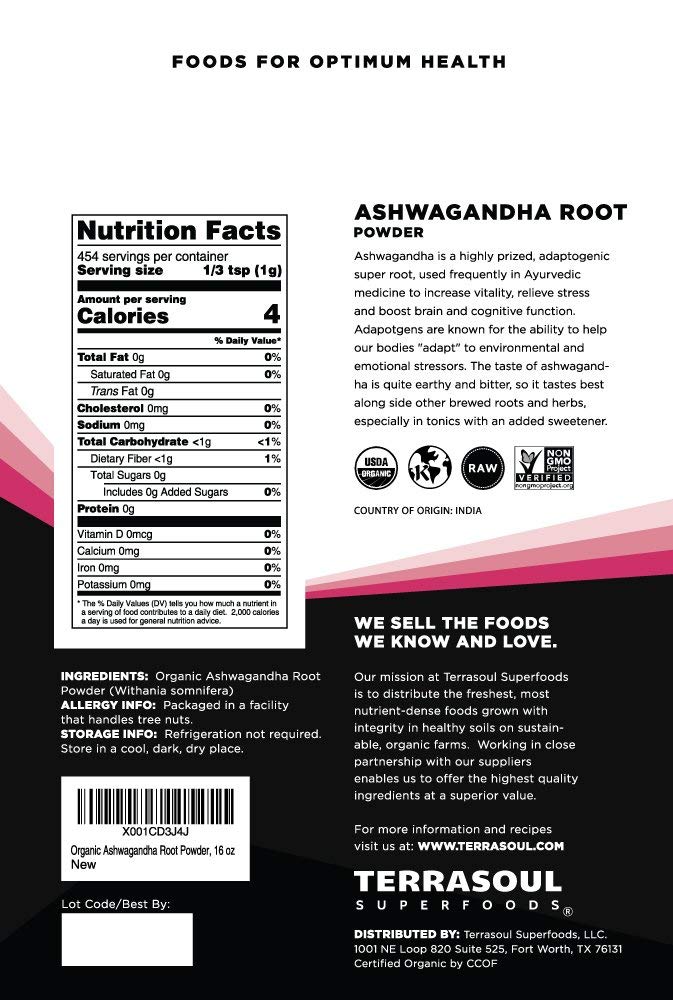 Terrasoul Ashwagandha Powder 6oz