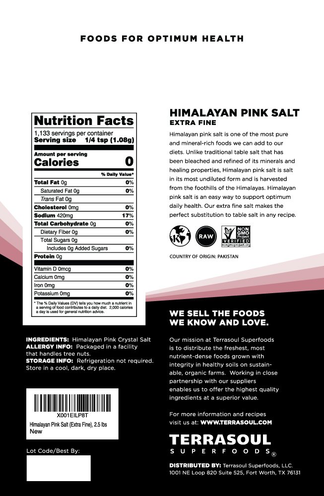 Terrasoul Himalayan Pink Salt Fine 16oz