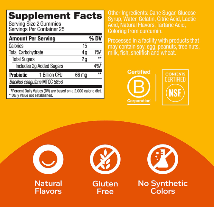 Olly Probiotic Gummies Tropical Mango 50CT