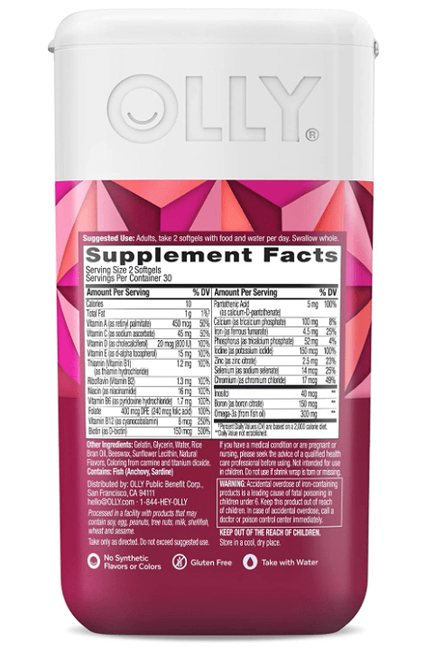 Olly Women's Multi + Omega-3 Ultra Softgels 60CT