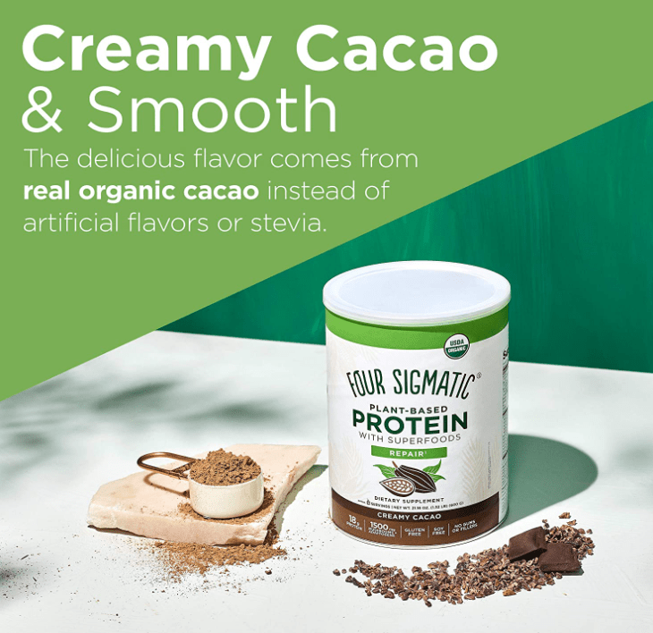 Four Sigmatic Plant Based Superfood Protein Powder Cacao 21.6oz