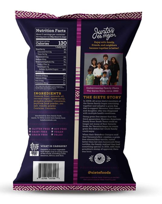 Siete Grain Free Churro Strips Cinnamon 5oz