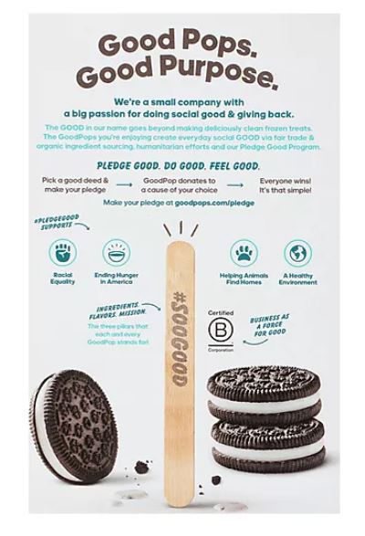 Goodpop Cookies n Cream Ice Pops 4-Pack