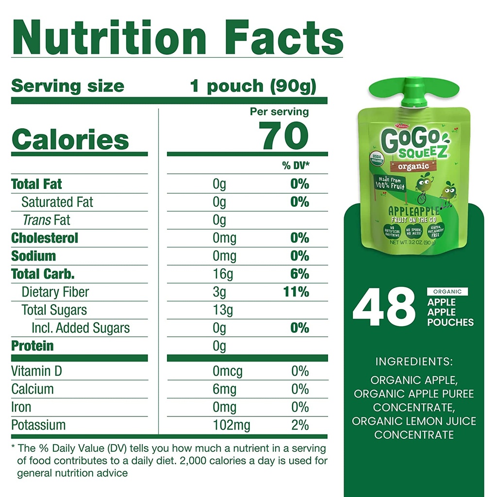 Gogo Squeez Organic Applesauce 3.2oz