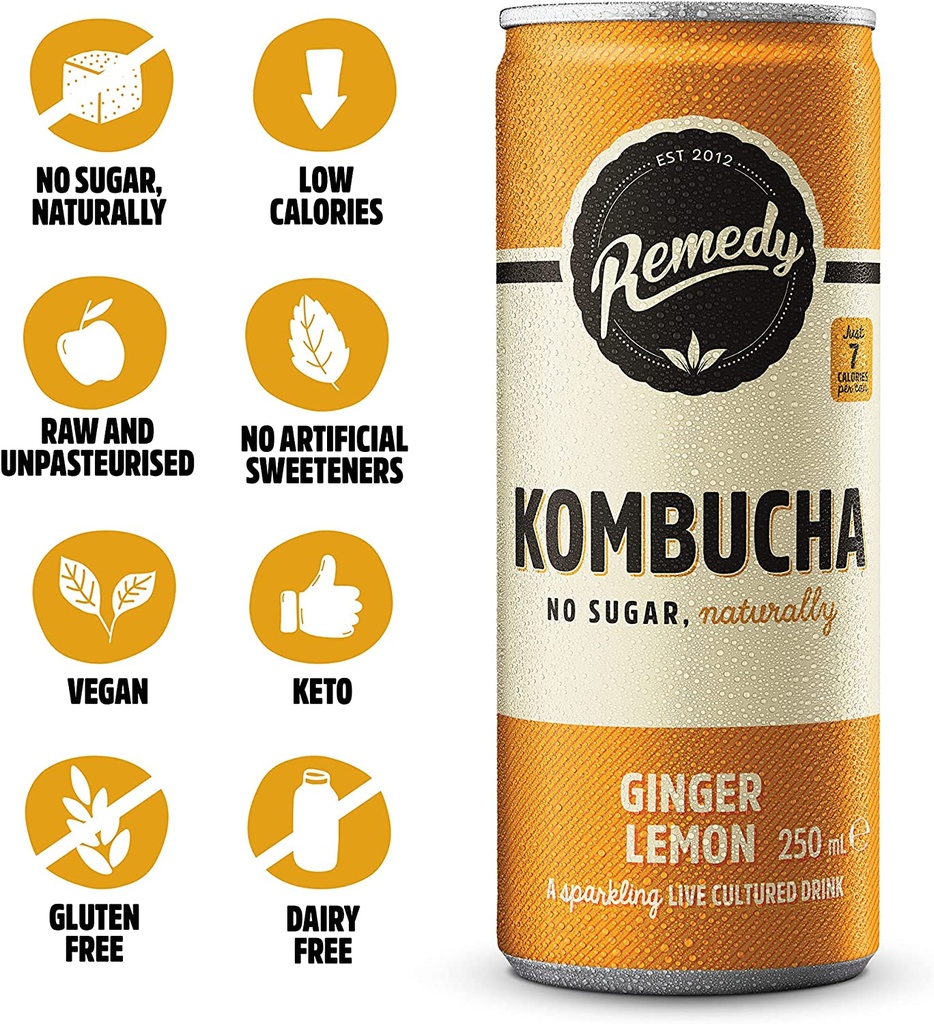Remedy Kombucha Ginger Lemon 250ml
