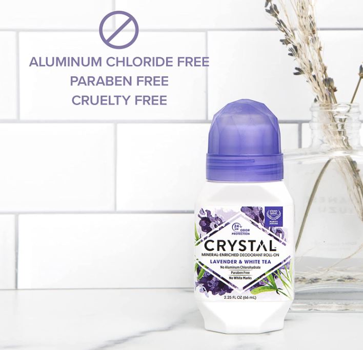 Crystal Mineral Enriched Roll-On Lavender & White Tea 2.25oz
