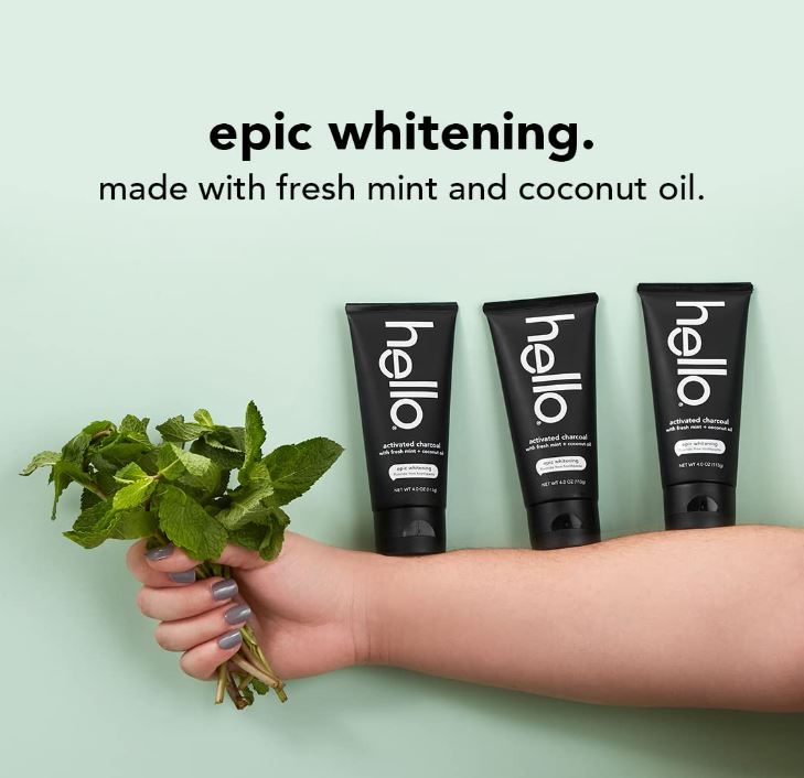 Hello Activated Charcoal Fluoride Free Toothpaste 4oz