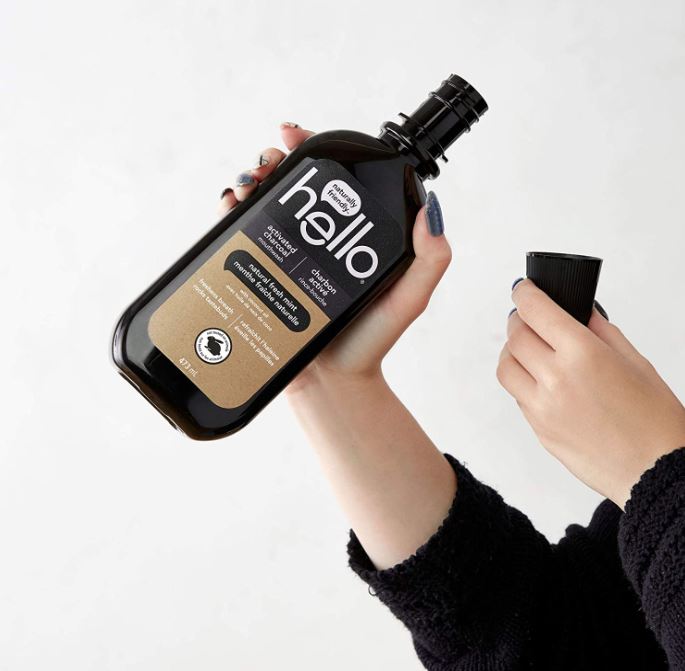 Hello Activated Charcoal Mouthwash Natural Fresh Mint 16oz