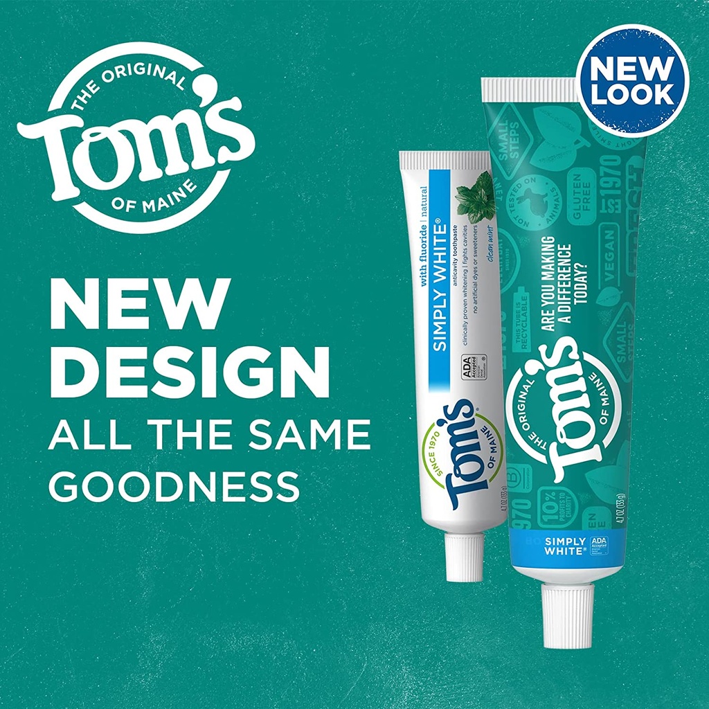 Tom's Of Maine Simply White Clean Mint Toothpaste 4.7oz