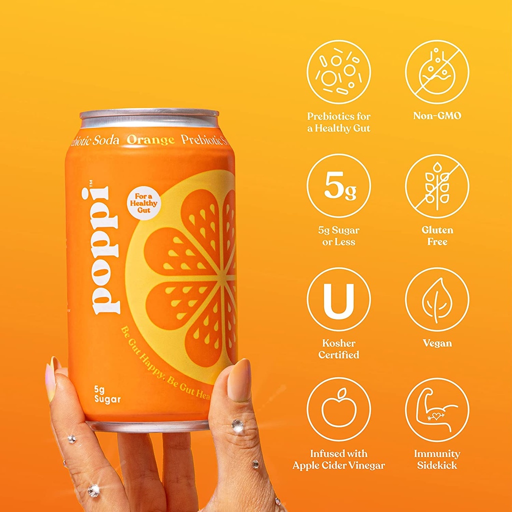 Poppi Prebiotic Soda Orange 12oz
