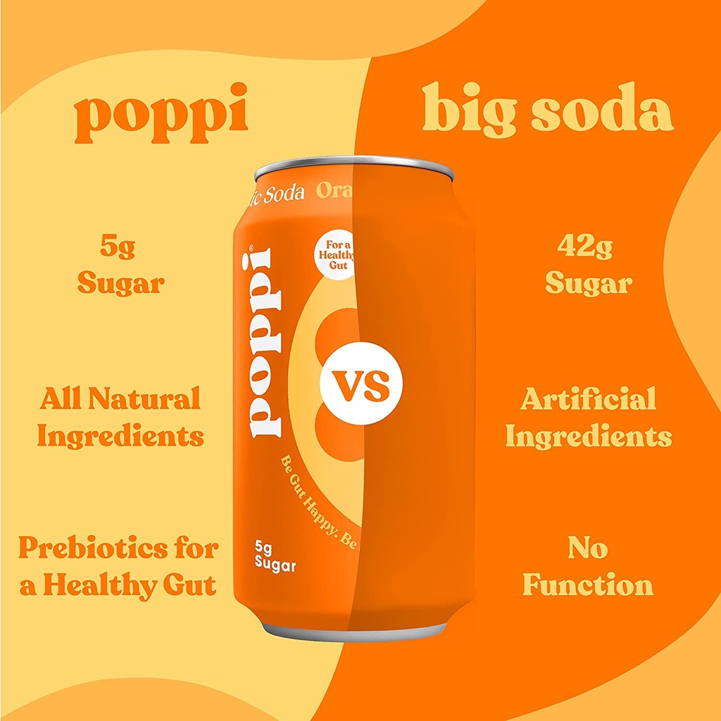 Poppi Prebiotic Soda Orange 12oz