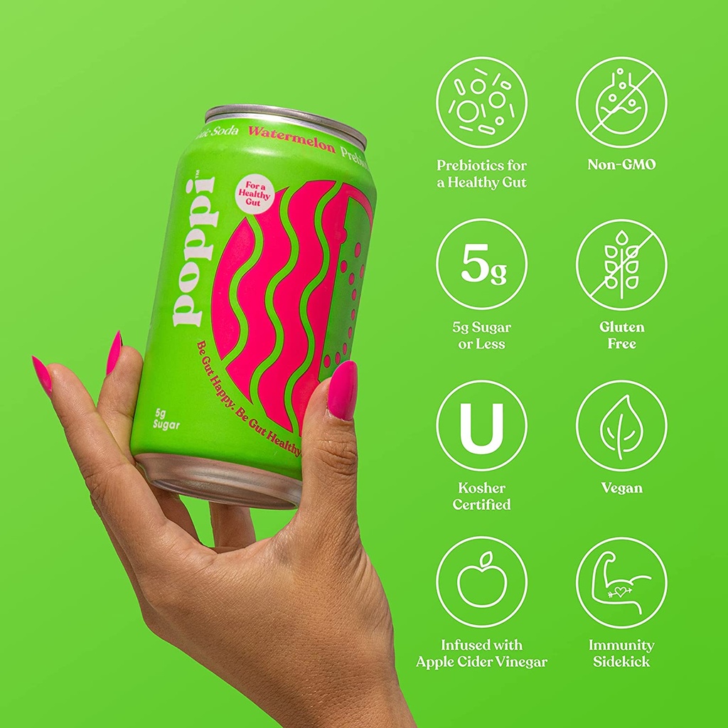 Poppi Prebiotic Soda Watermelon 12oz